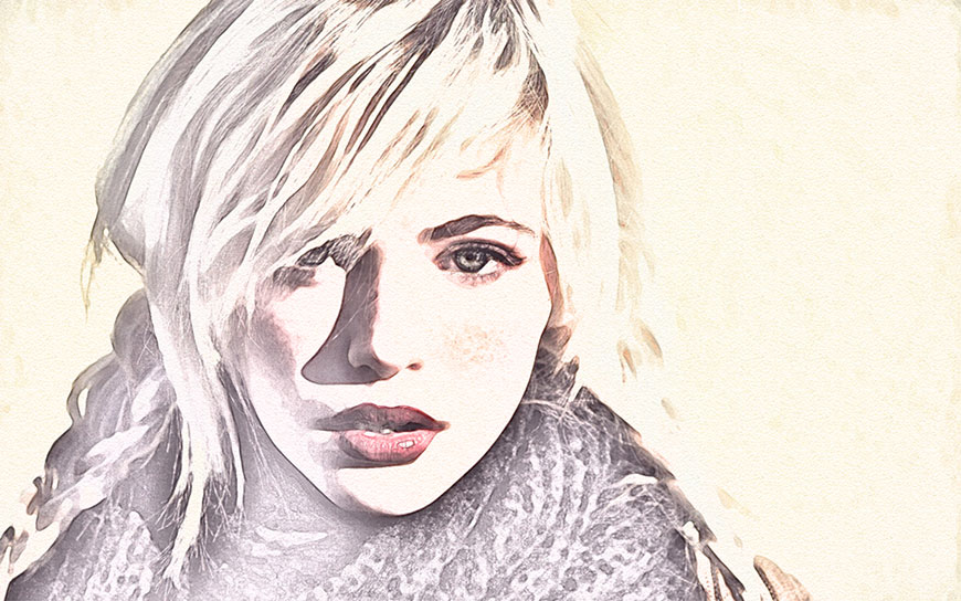 素描效果:用PS制作人像彩色铅笔画效果,PS教程,思缘教程网