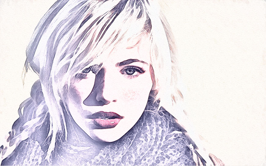 素描效果:用PS制作人像彩色铅笔画效果,PS教程,思缘教程网