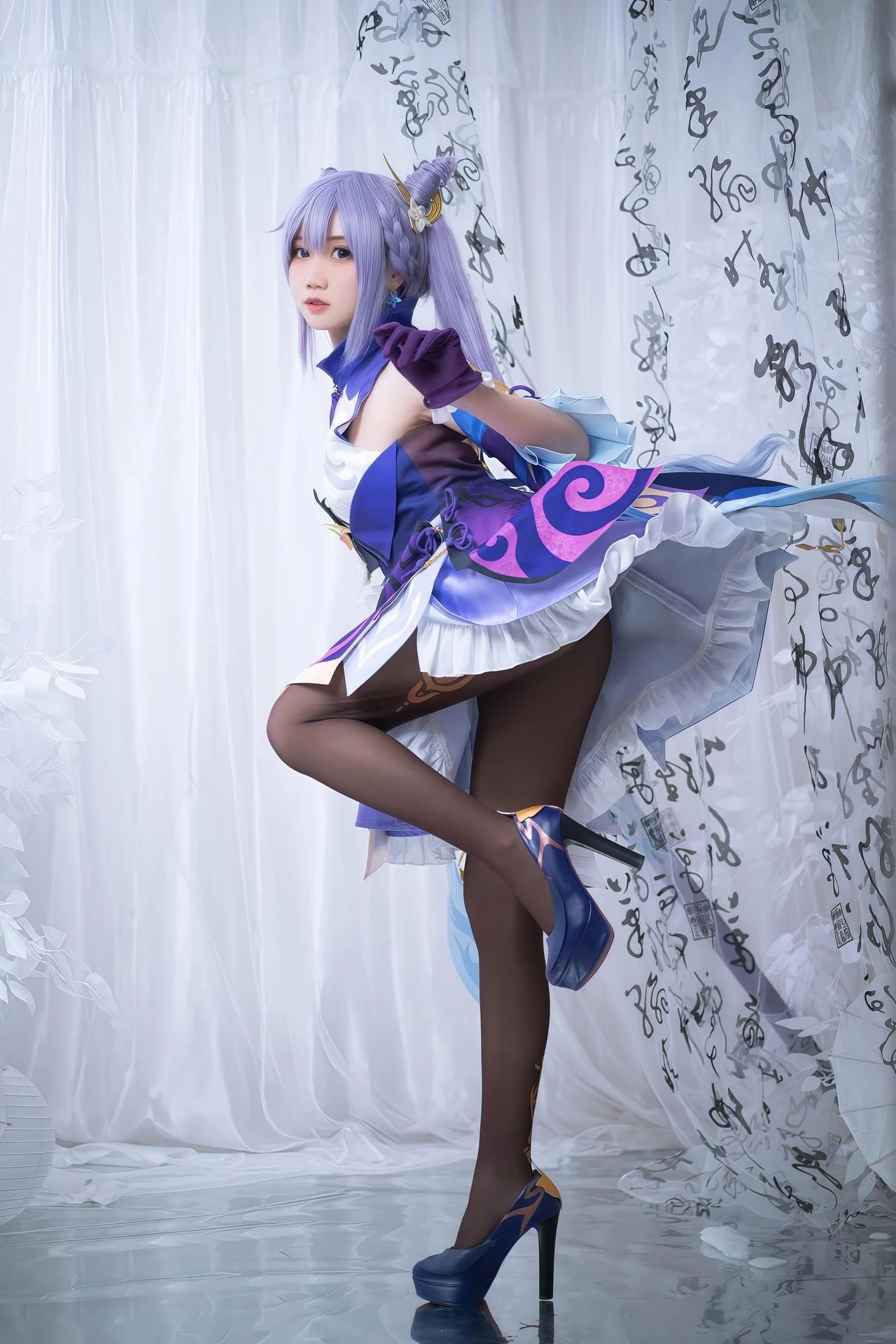 图片[7]-[cosplay] 焖焖碳 – 刻晴：刻晴角色还原美腿-玩转网