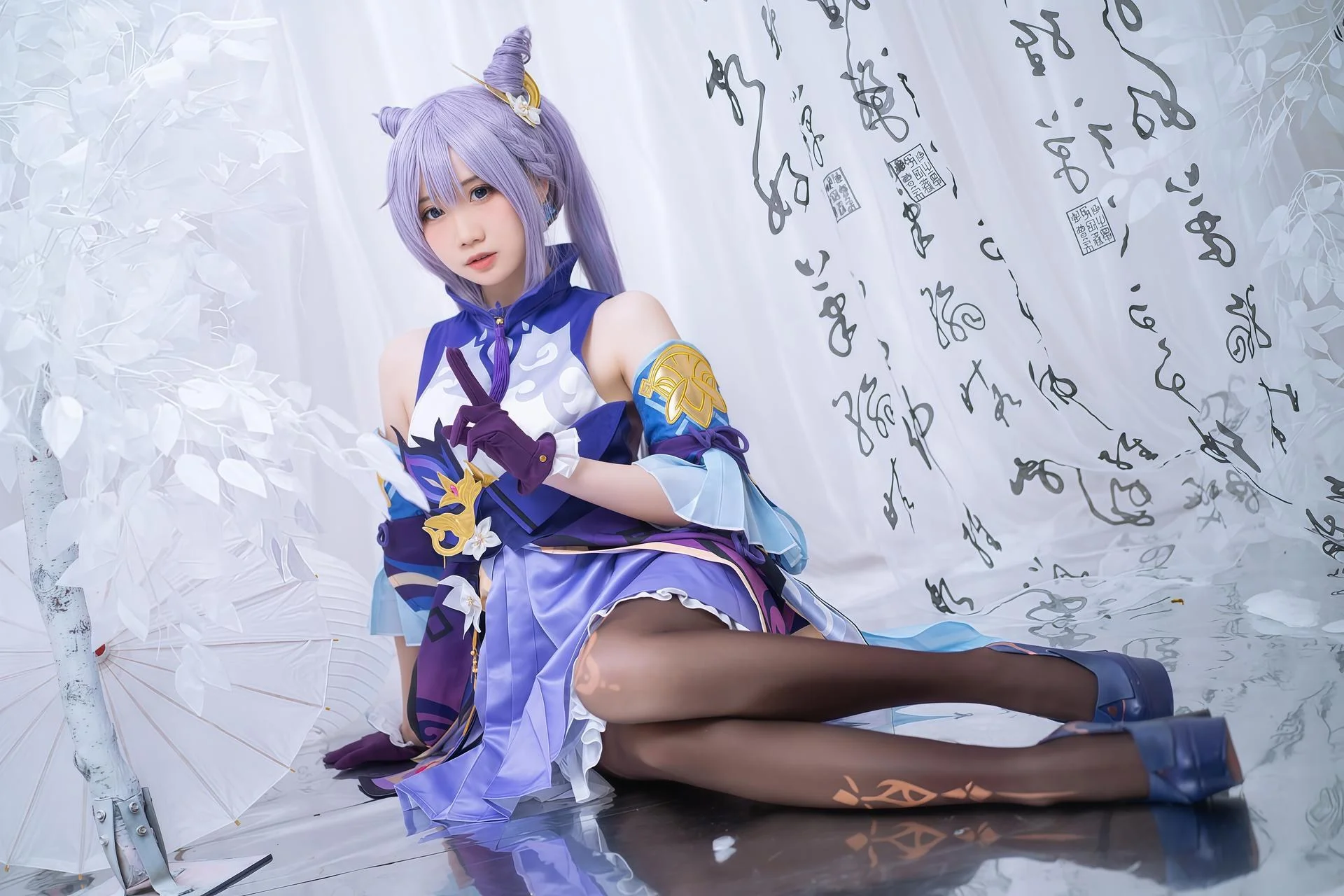 图片[8]-[cosplay] 焖焖碳 – 刻晴：刻晴角色还原美腿-玩转网