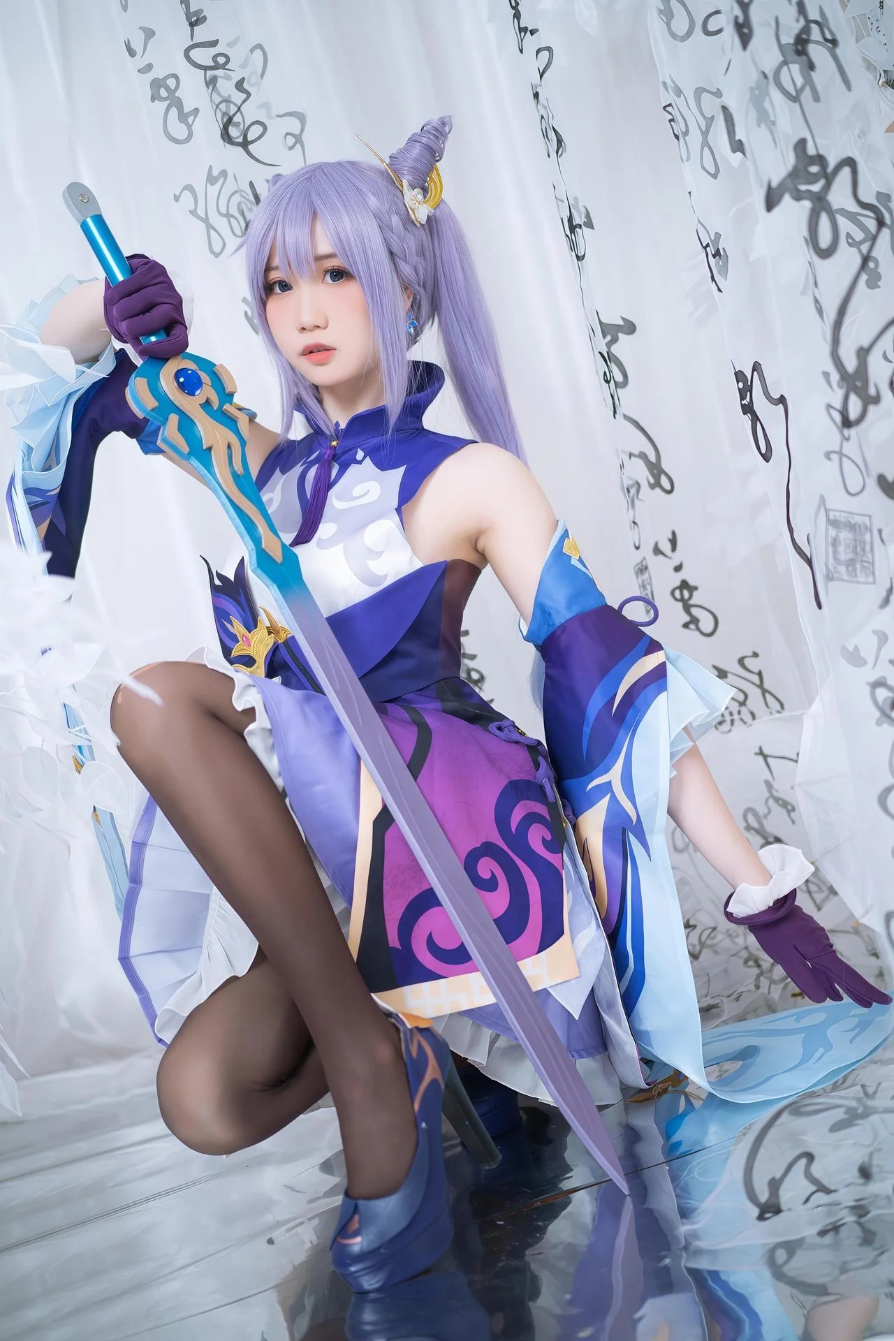 图片[4]-[cosplay] 焖焖碳 – 刻晴：刻晴角色还原美腿-玩转网
