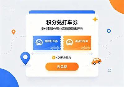 支付宝积分兑高德滴滴打车券-玩转网